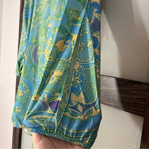 Beachy Longline Tunic with Elastic Cuffs and Double Arm Slits Women’s Size XL - Picture 2 of 5